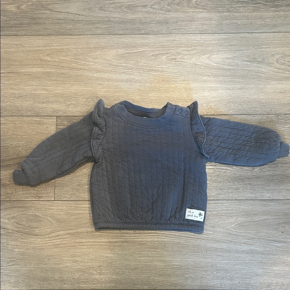 Carter's Charcoal Quilted Long Sleeve Top Size‎ 18 Months